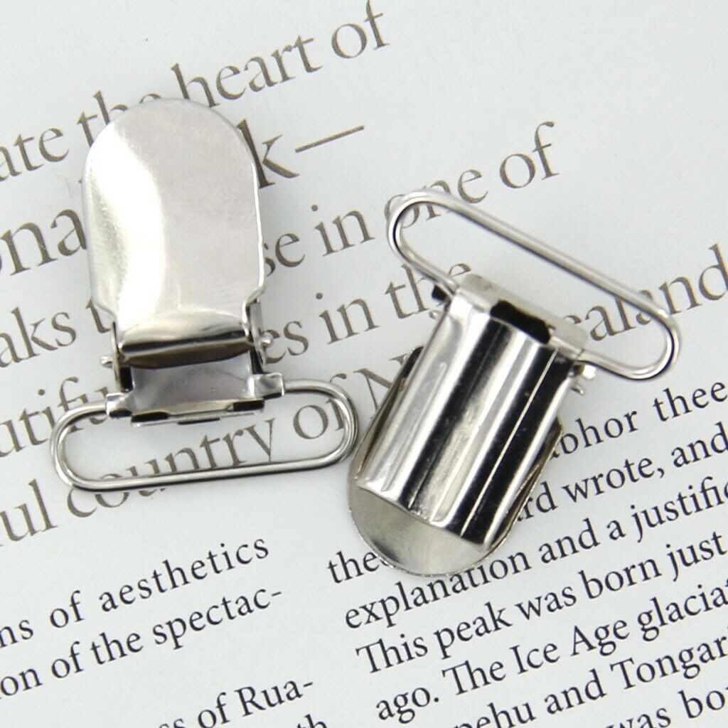 4x 20pcs 11mm 16mm 20mm 25mm Metal Hook Suspender Pacifier Holder Clips