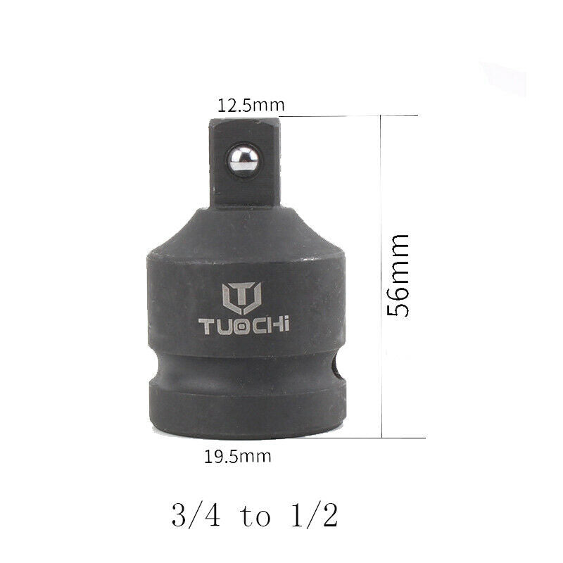 6Pcs Pneumatic 1-3/4-1/2-3/8-1/4 Vanadium Steel 50BV30 Sleeve Hand Tool Adapters