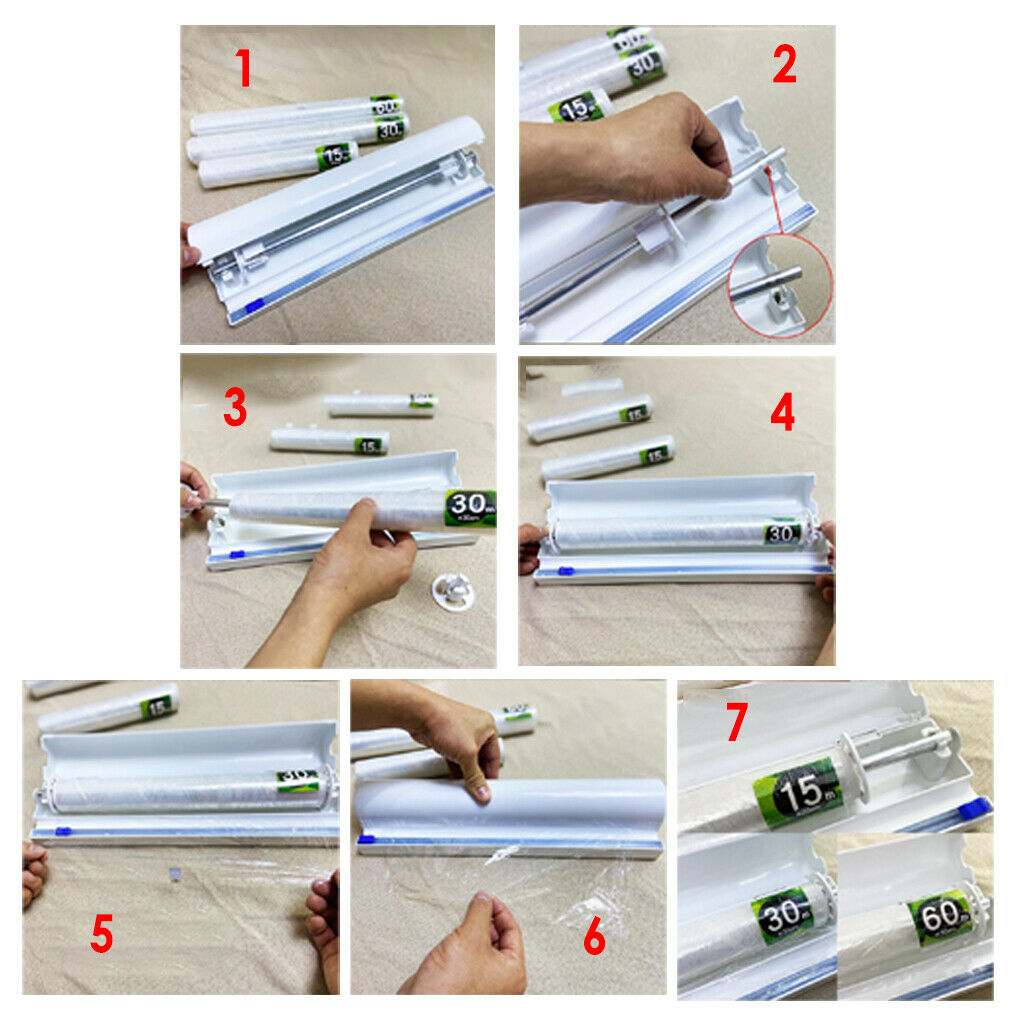 Punch-free Food Wrap Dispenser Cutter Foil Cling Film Wrap Dispenser Kitchen