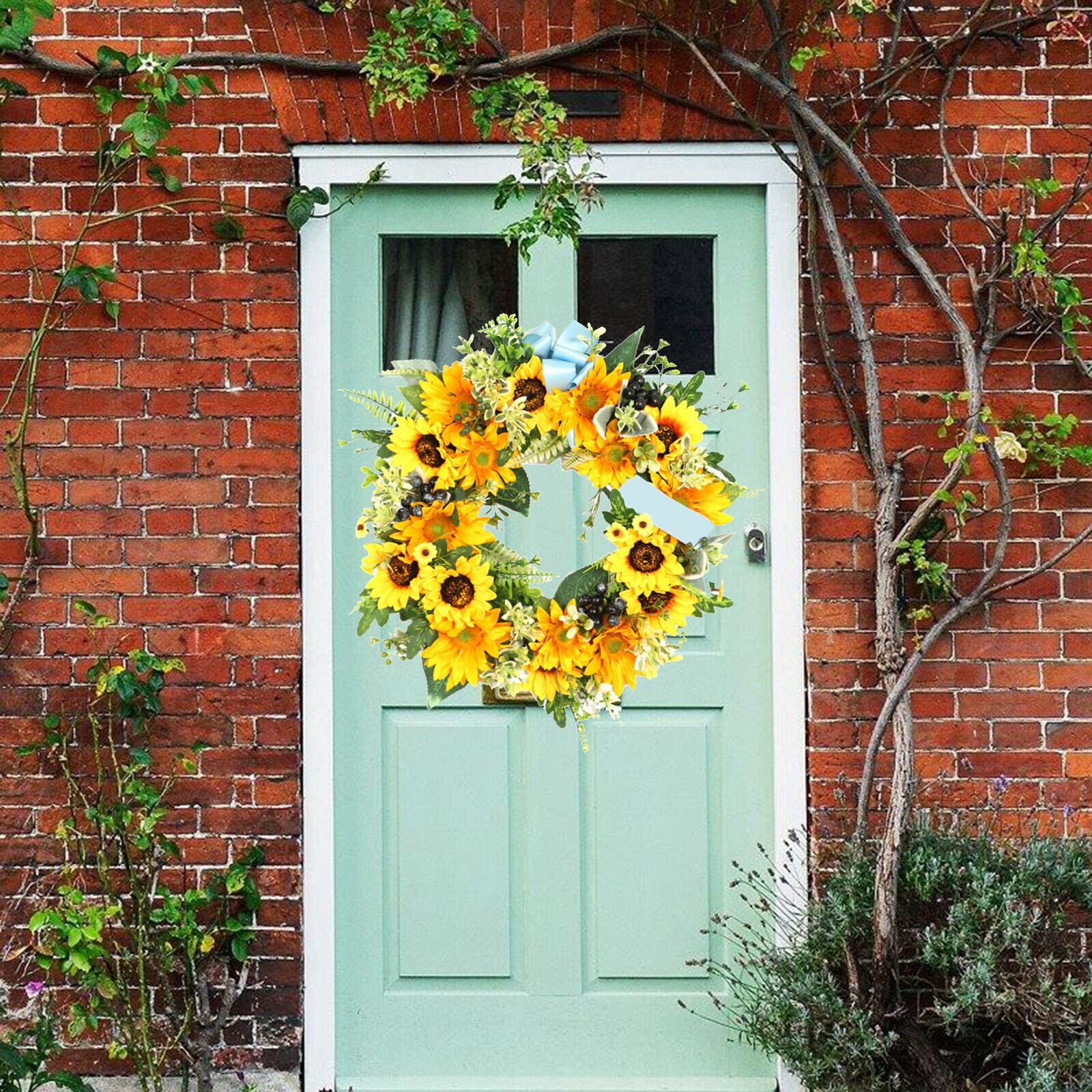 Artificial Sun Flower Wreath Door Living Room Front Door Patio Ornament