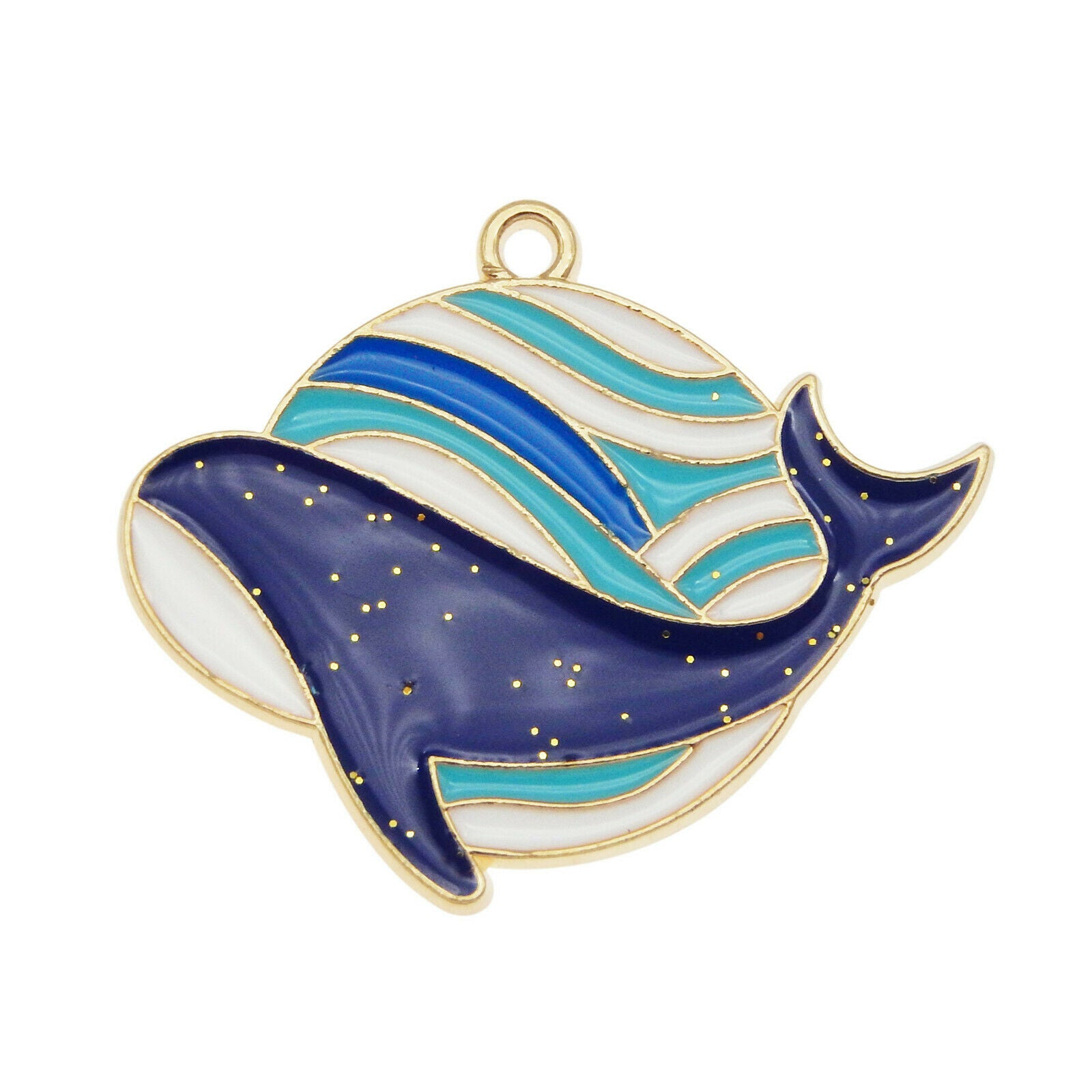 12pcs Blue Whale Charm Enamel Marine Animal Alloy Pendant Jewelry Dangle 30*25mm
