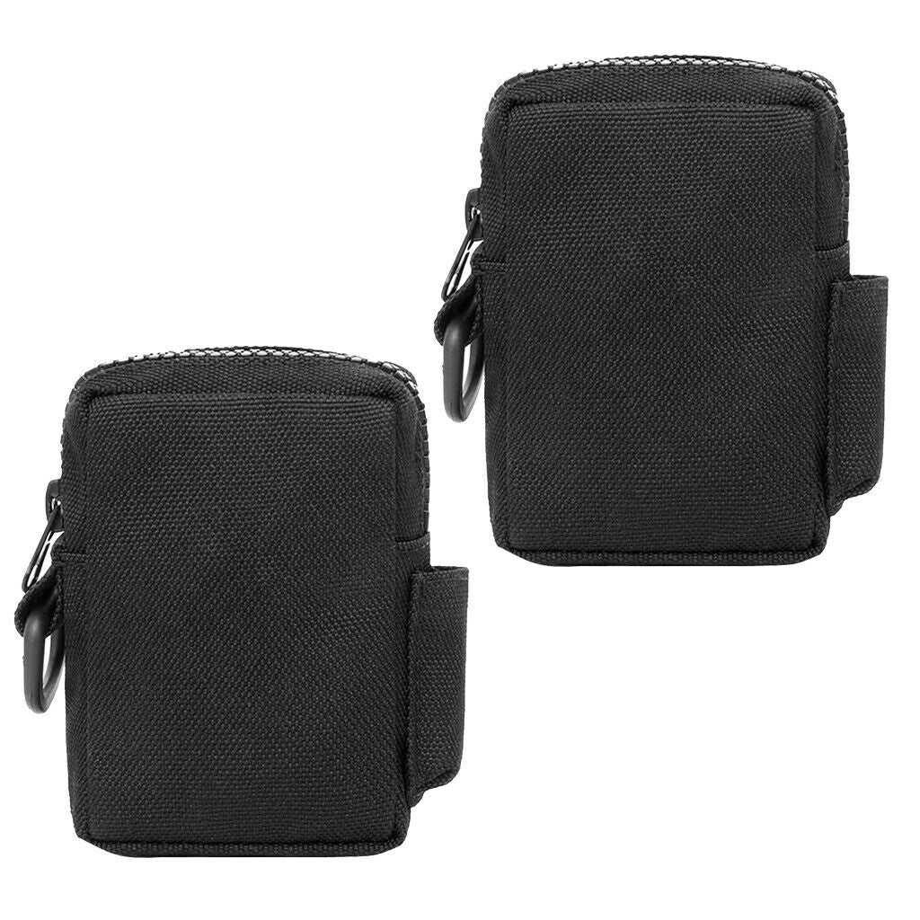 2Pcs Outdoor Compact Molle Belt Pouch Utility Pouch Accessory Bags - Black