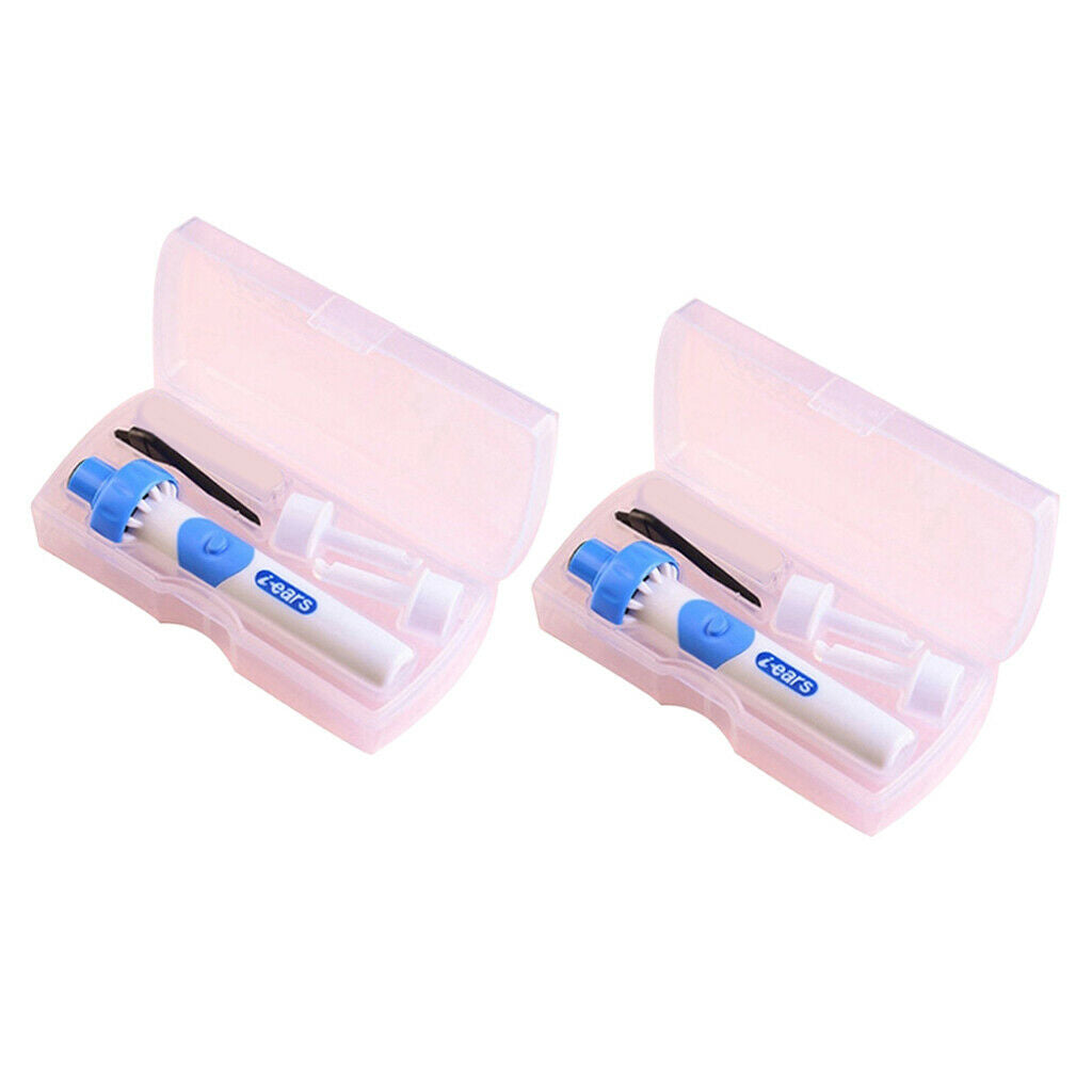 2x Electric Ear Wax Remover Vacuum Dirt Fluid Cleaner Painless Safe for Travel
