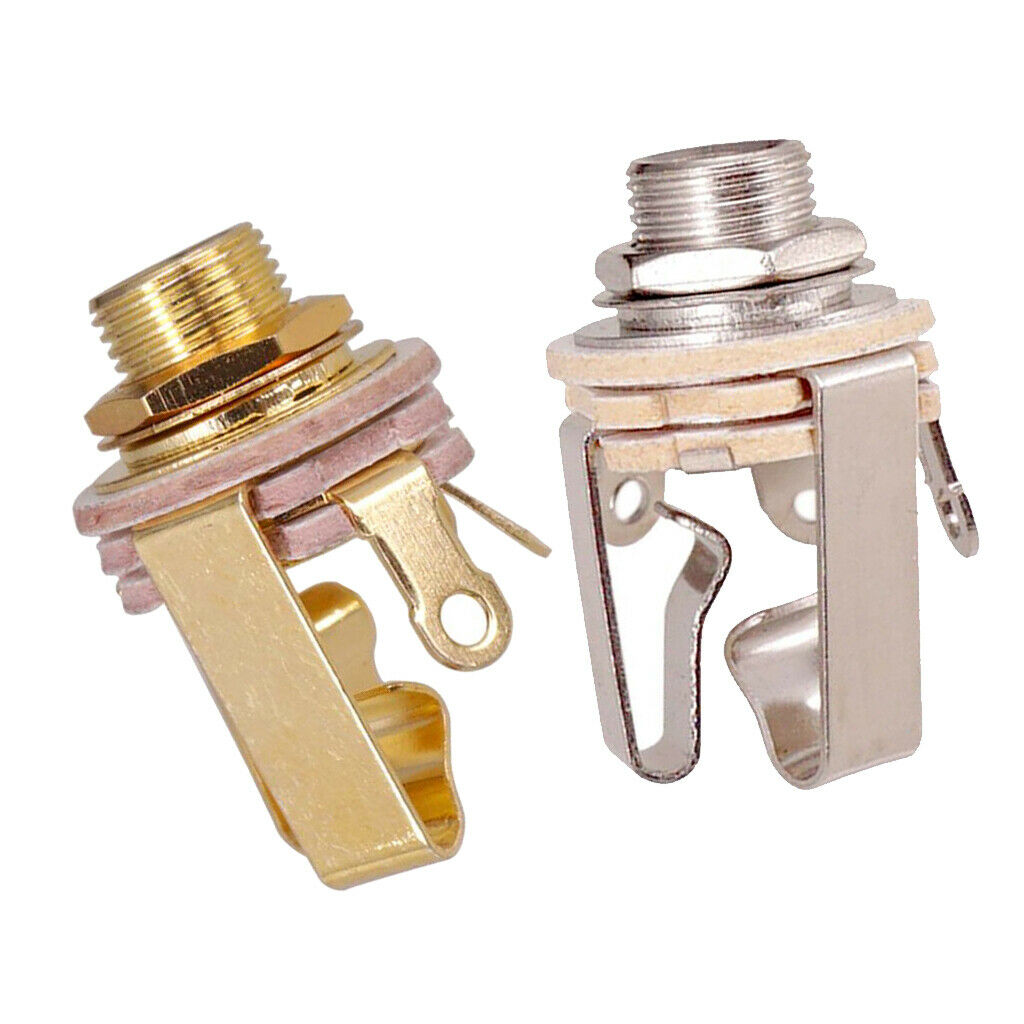 2 Pieces 1/4" Mono Plug Input for Electric Guitar Bass Plug Output Plug Accs