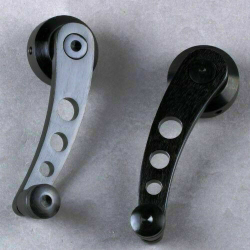 Car Auto Window Winder Kit Crank Door Glass Handle Aluminium Black 2Pc Universal