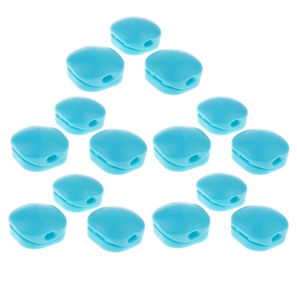 15x Cable Organizer Wire Winder Clip Earphone Holder Cord Protector Blue