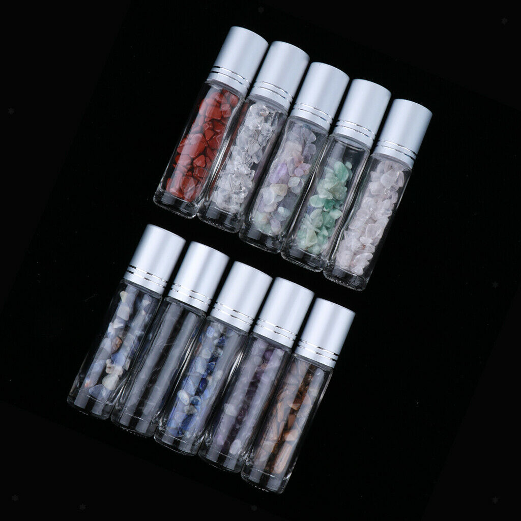 20 Pieces 10ml Glass Ball Bottles with Stone Beads