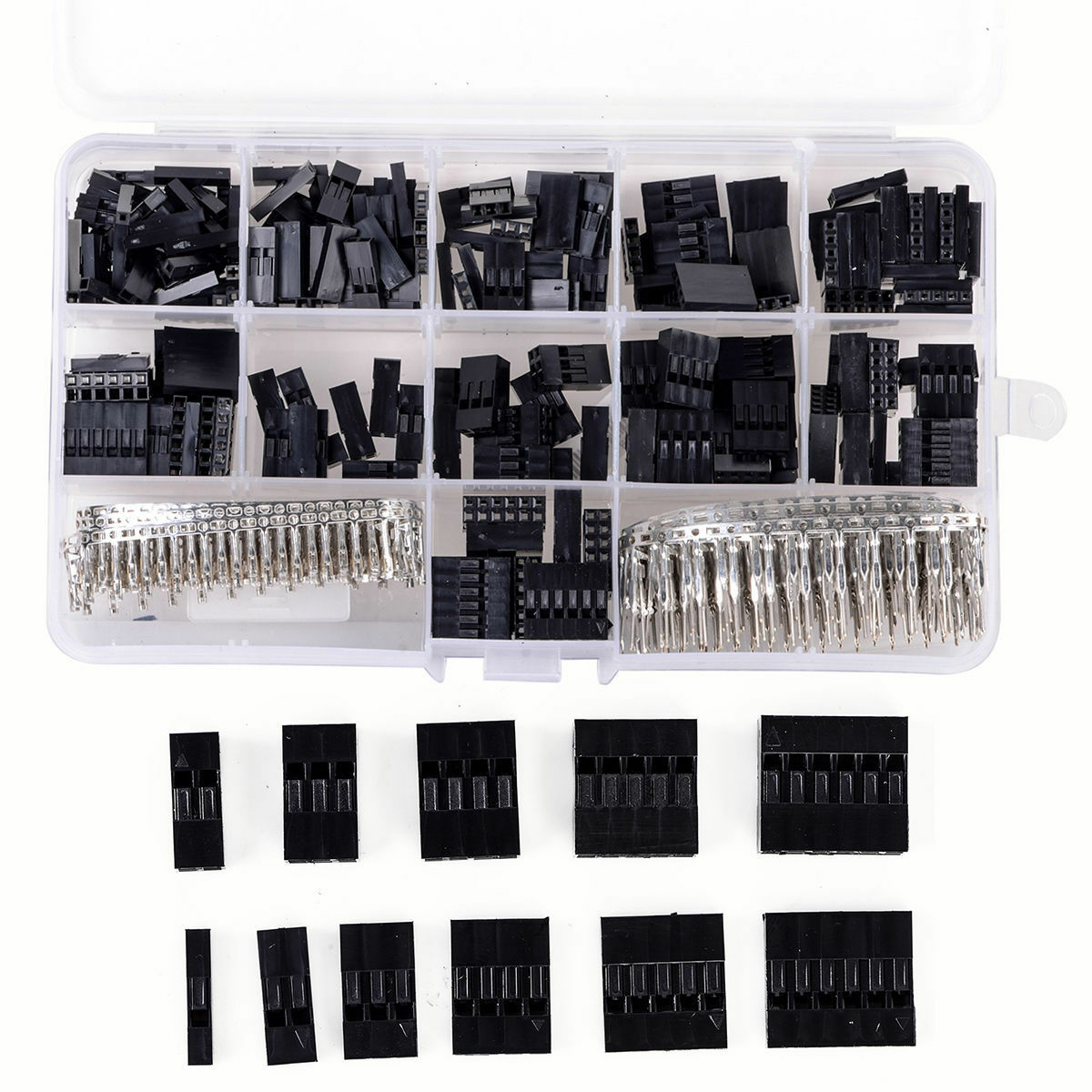 620pcs Dupont Wire Pin Header Connector Housing Kit + M/F Crimp Pins