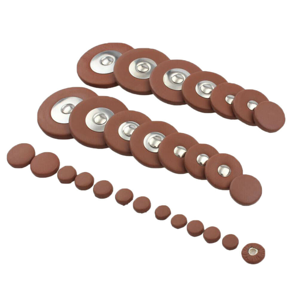 28 Pieces Soprano Saxophone Pads Sax Leather Pads for Saxphone Repair