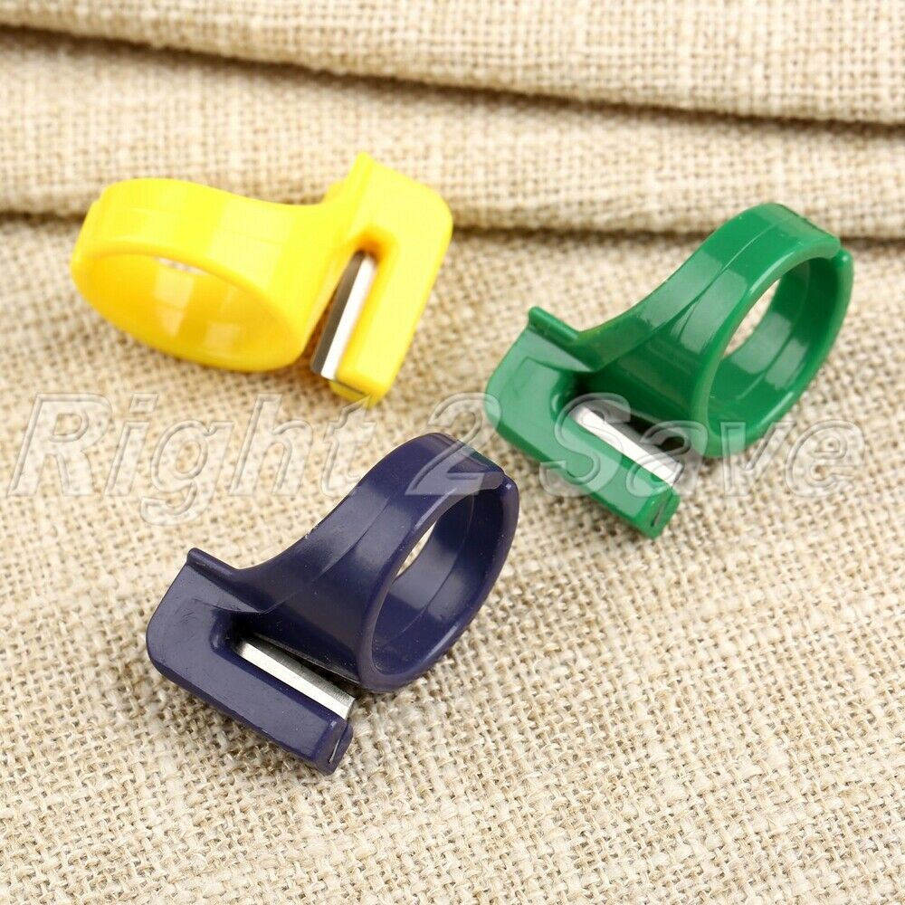 3Pcs ABS Steel Rings Finger Knives Cutter Thimbles Sewing Handmade Craft Tools