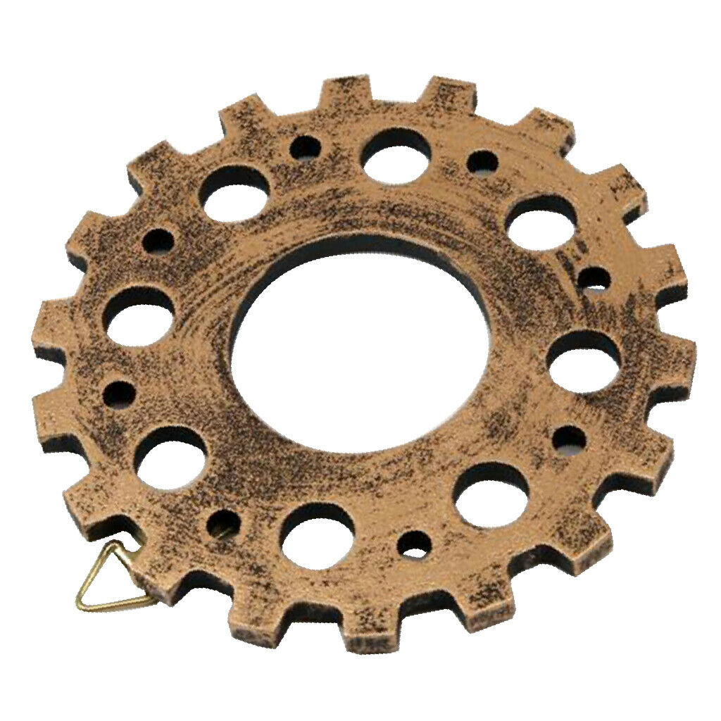 2Pcs Shabby Chic Wood Wheel Gear Art Steampunk Gear Crafts Hanging Bar