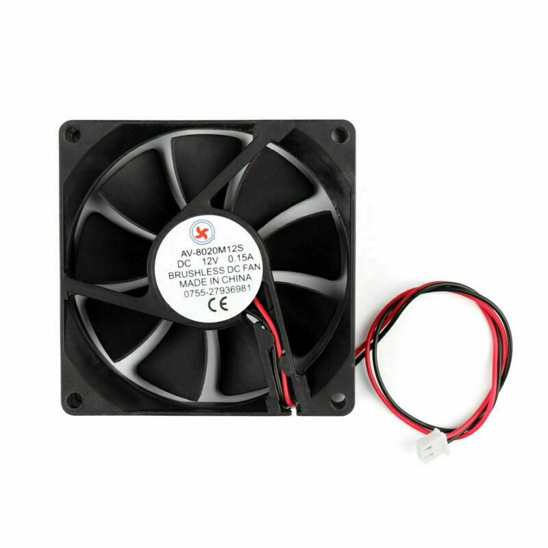 10x DC 12V 8cm 80x80x20mm 8020S 80mm CPU System brushless Cooling Fan 2pin A1