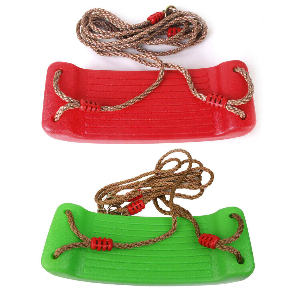 Strong Tree Swing Seat with Adjustable Rope Set for Kids Outdoor Garden Red