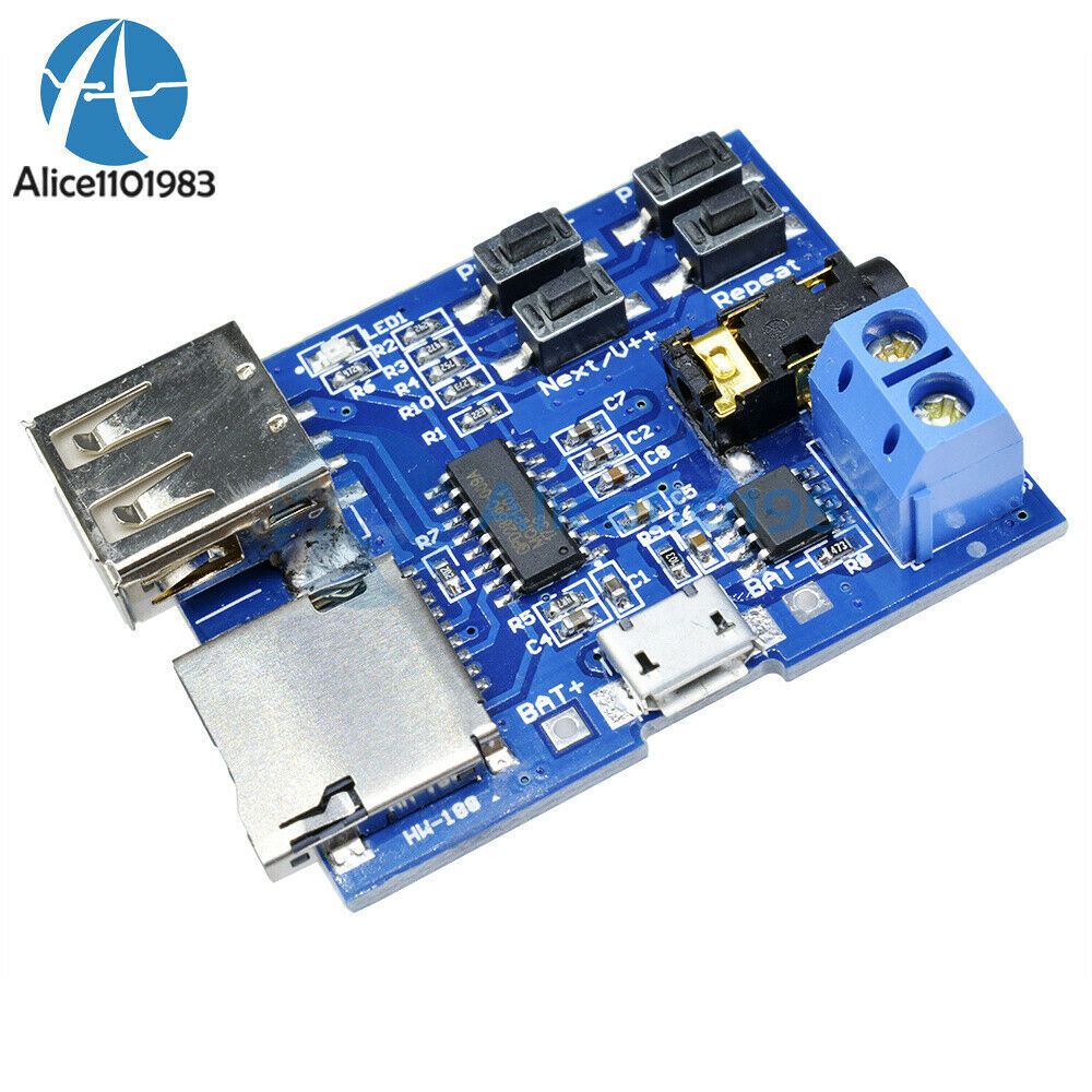 5PCS TF/U disk MP3 Format decoder board amplifier decoding audio Player Module