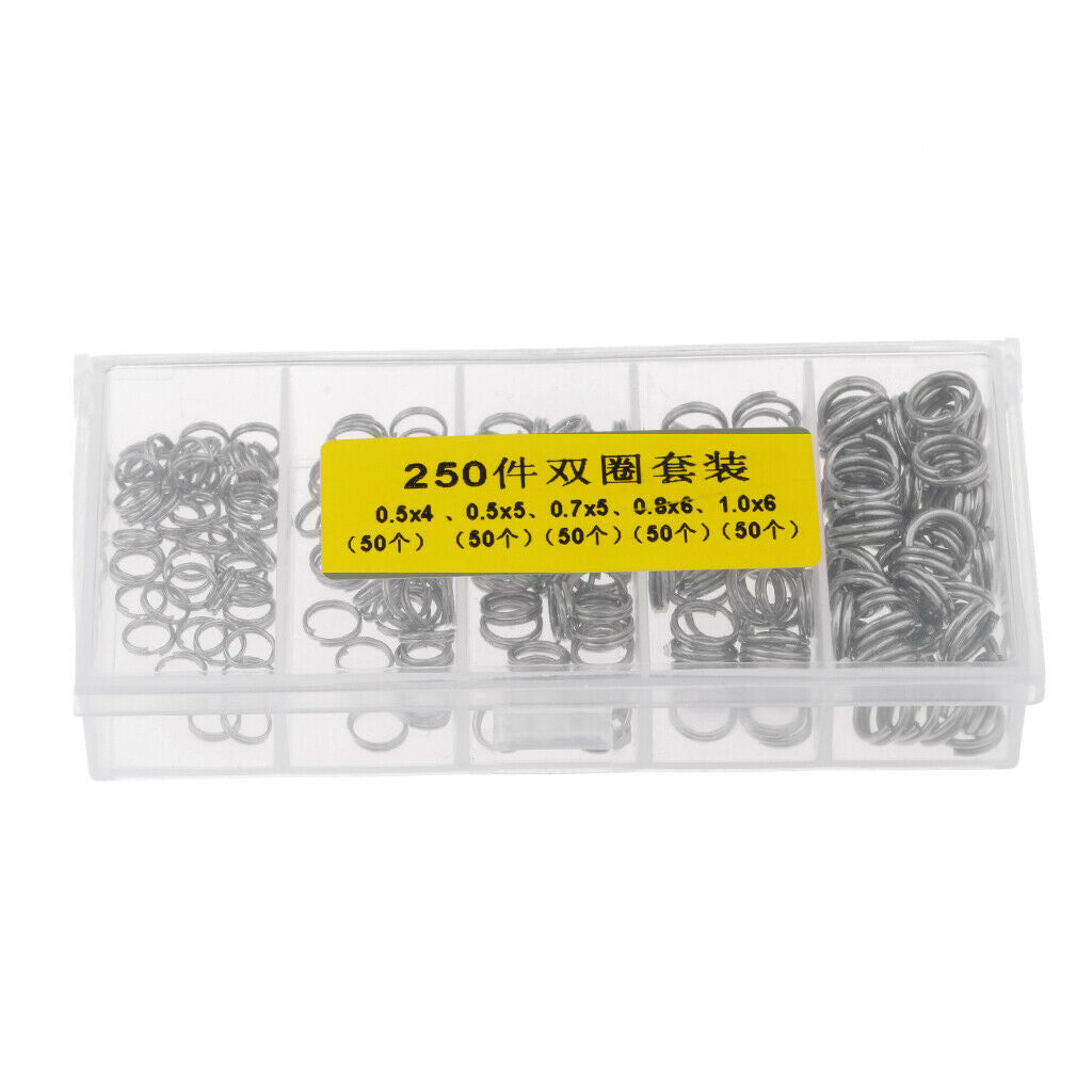 250pcs  Rings Set Stainless Steel Fishing Tackle Lure Connector