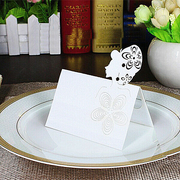 50pcs Hollow Goddess Blank Number Name Table Cards Invitations Wedding Decor