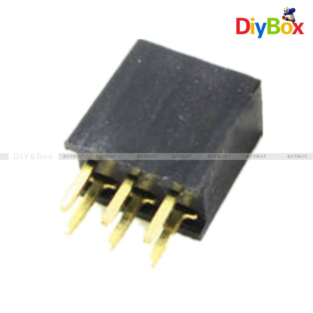 50PCS 6Pin  2.54mm Double Row Female Straight Header Pitch Socket Strip 2x3 Pin