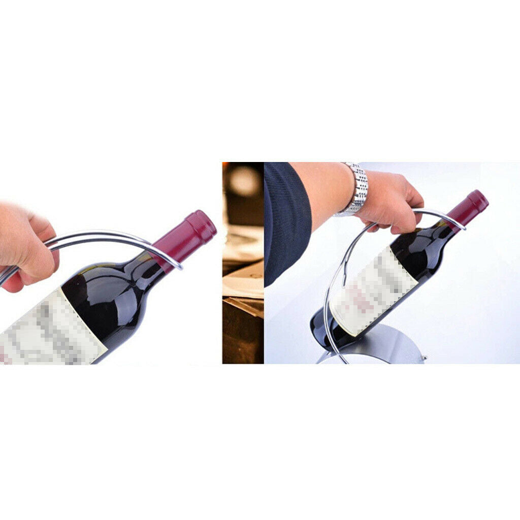 1 Piece Stainless Steel Red Wine Bottle Holder Transparent  Display Stand