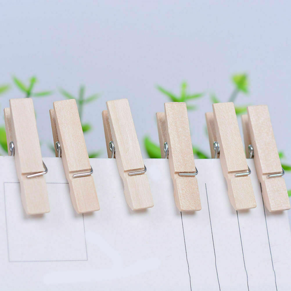 Wood Clothes Pin 50-Pack Pins Wooden Clothespins Laundry Clothesline Clips