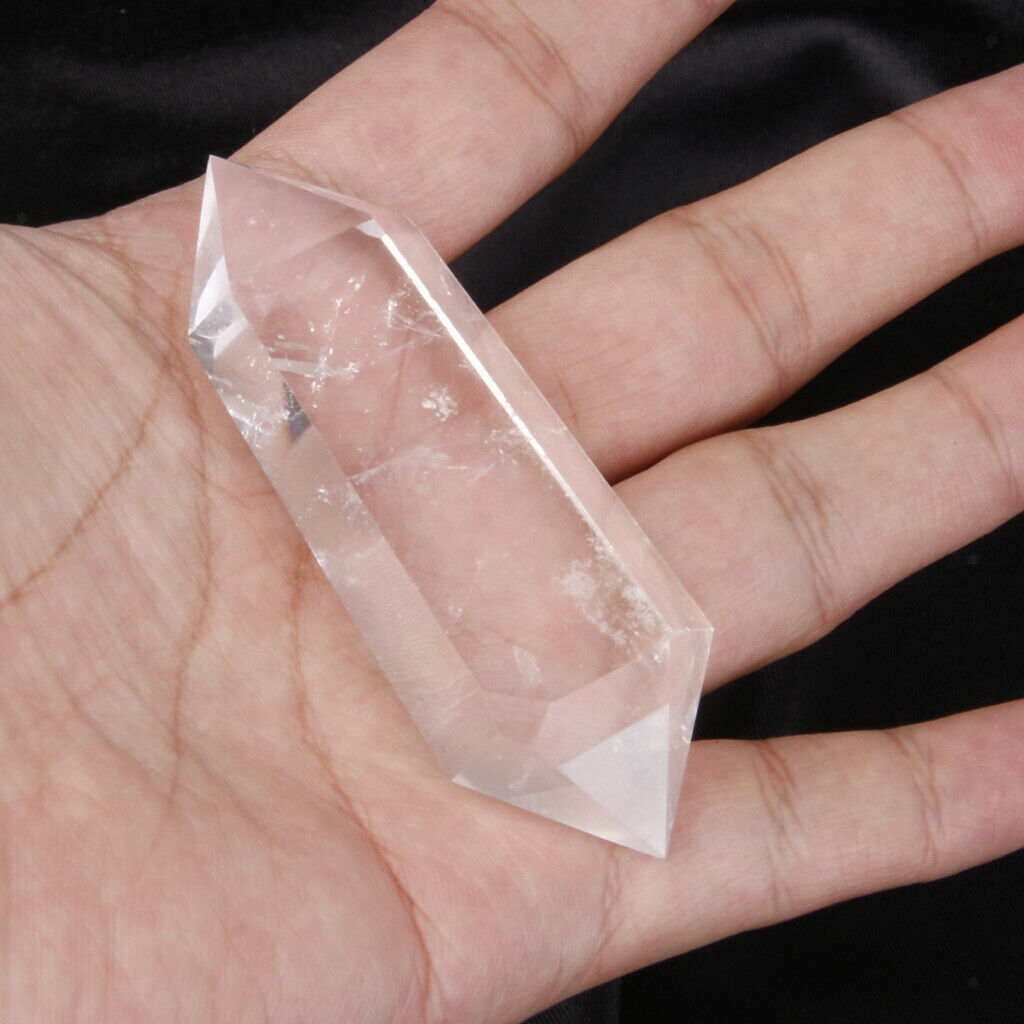 Jewelry Set Natural Quartz Double Crystal Points Transparent