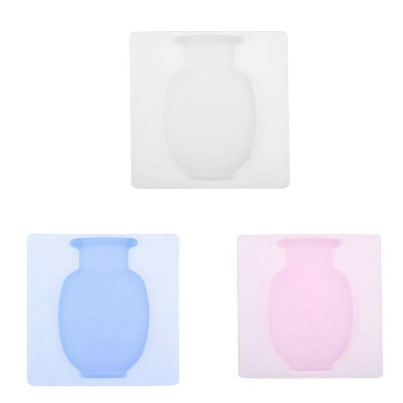 Diy  Wall Hang Vase Sticky Flower Bottle Rubber Silicone Floret Container WhitS9