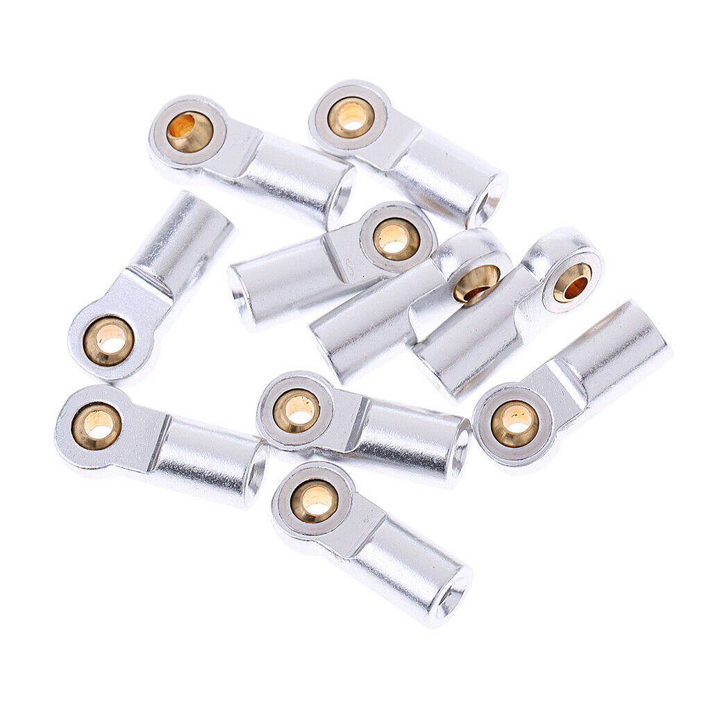 10 Pieces 1/10 M3 Metal Ball Head Ball Joint Accessories for SCX10 RC Car White
