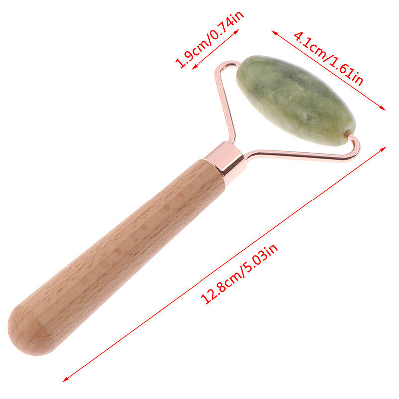 1x Facial Massage Roller Double Heads Jade Stone Face Body Skin Relaxati.l8