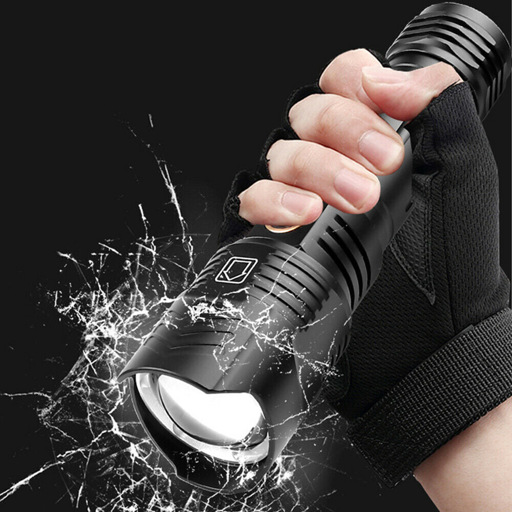 USB Portable Ultra-clear Flashlight LED Zoom Camping Light Outdoor Waterproof