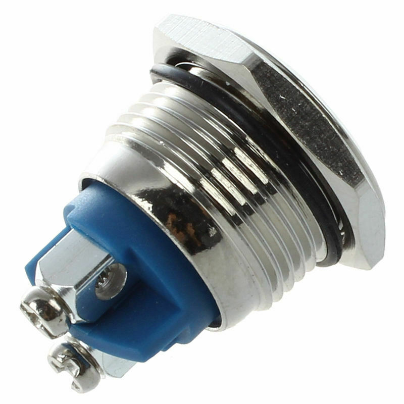 16mm Flush Mounted Momentary SPST Stainless Round Push Button Switch I6S7S7