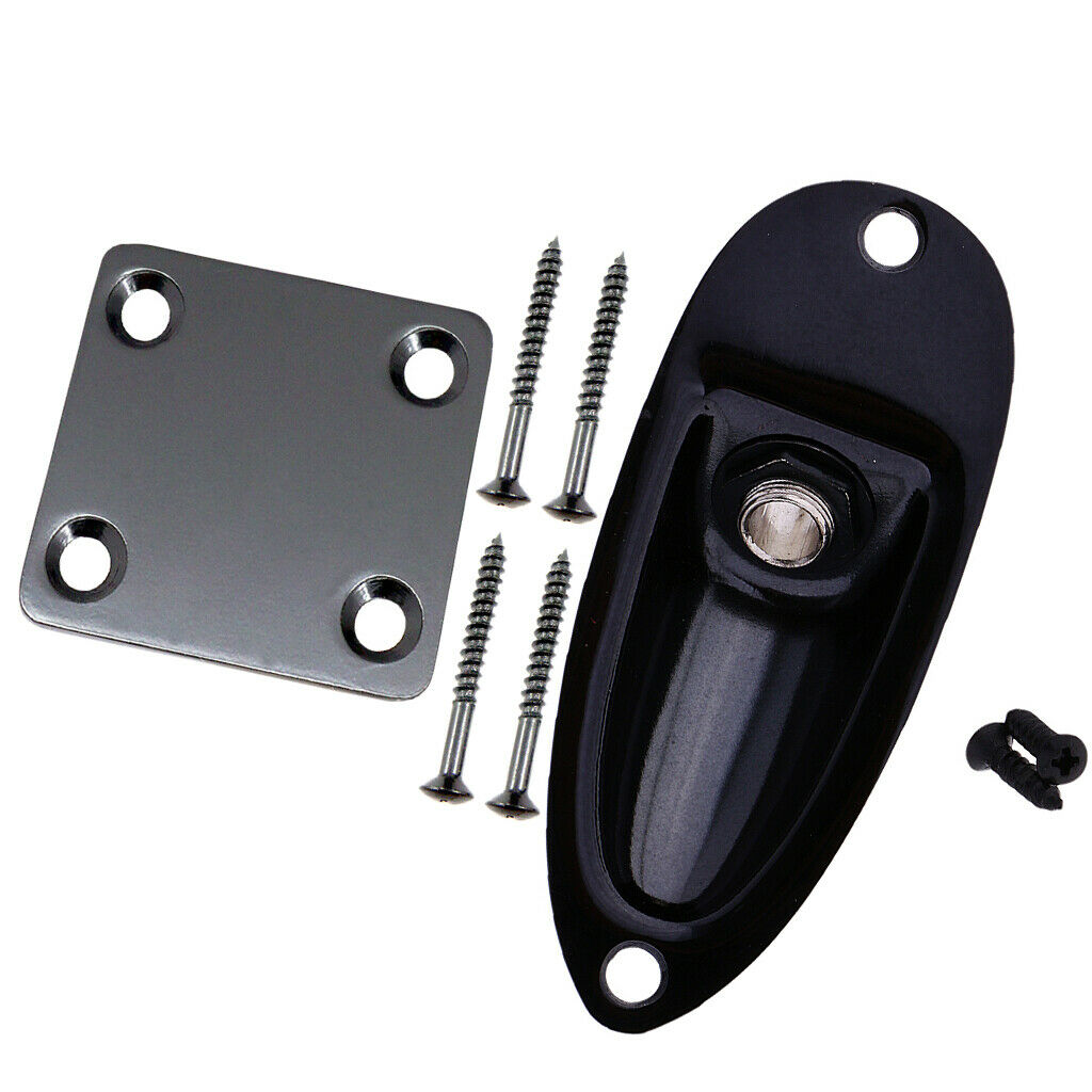 Black Metal Guitar 6.35mm Momo Boat Jack with Neckplate DIY Electric Guitar