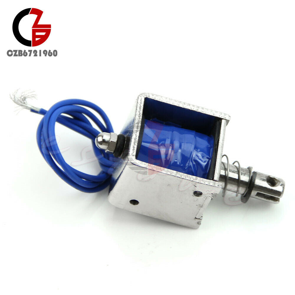 DC12V 2A Push Pull Type Open Frame Solenoid Electromagnet Reset 10mm 20N