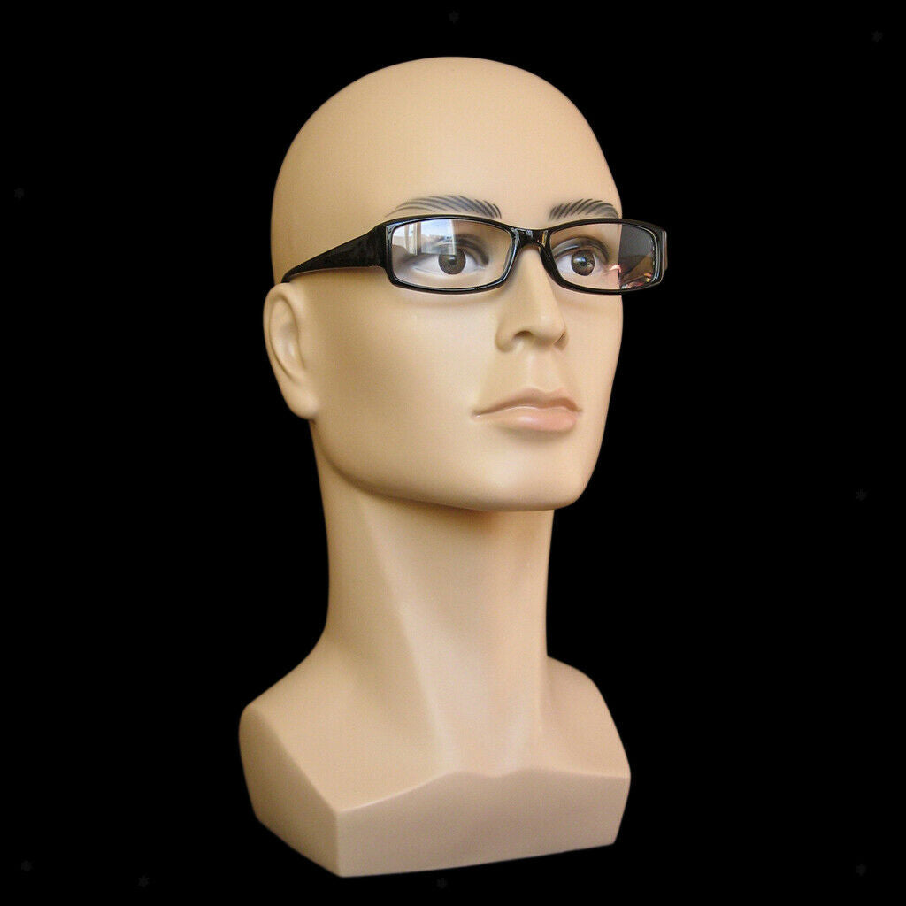 Bald Man Head for Wig, Hats, Glasses, Jewelry Display