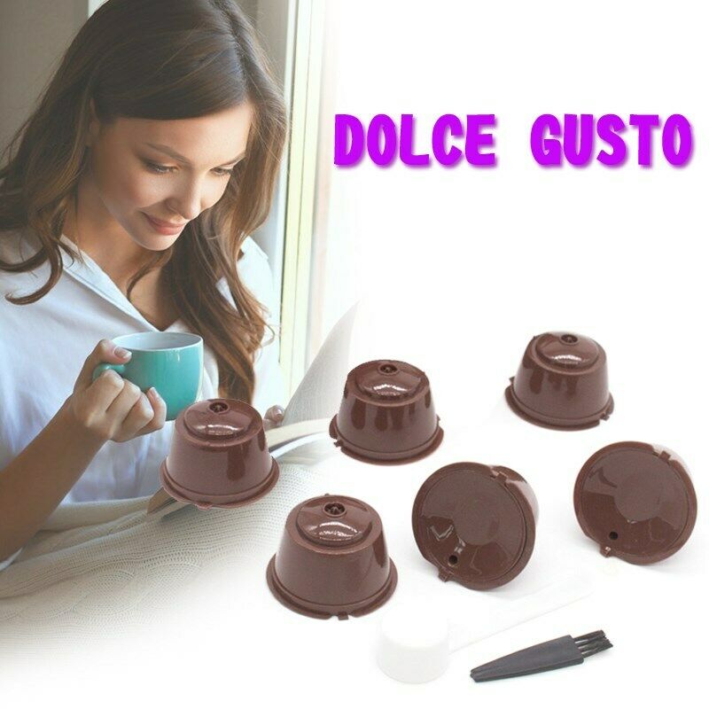 6Pcs Reusable Refillable Coffee Filter Capsule Cup Fit For Dolce Gusto CA