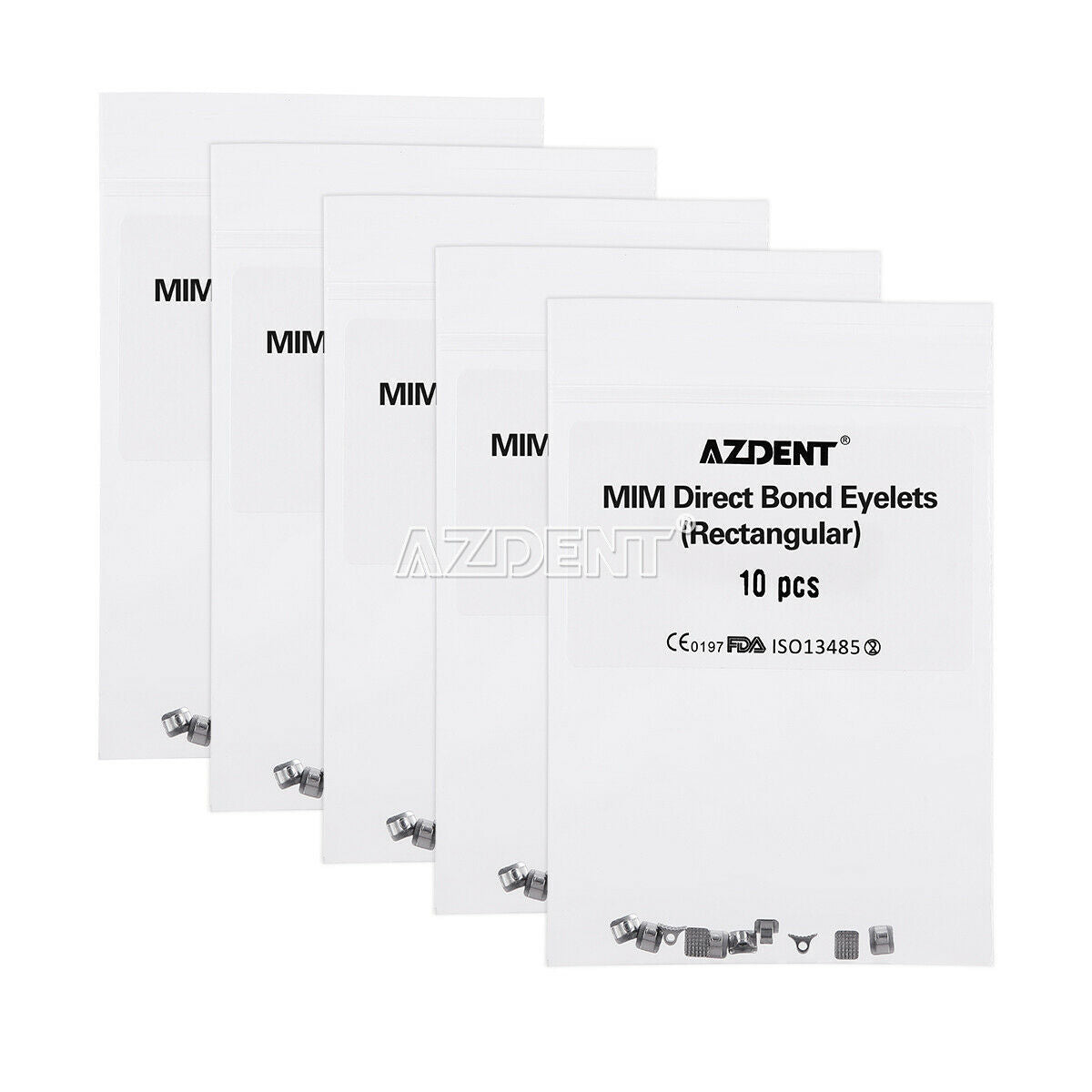 20XAZDENT Dental Orthodontic Lingual Buttons Direct Bond Eyelet Rectangular Base