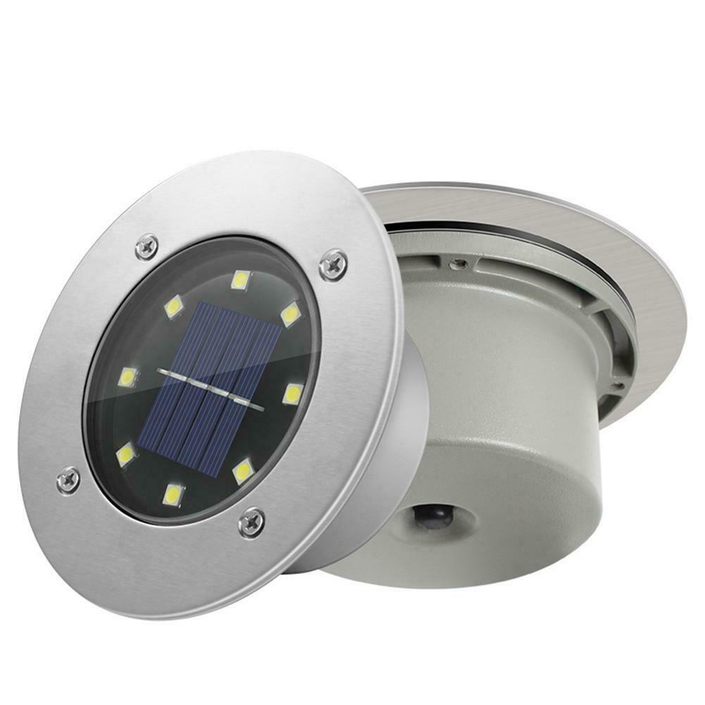 Solar Underground Light with 8 LED Waterproof Garden Buried Lamp (White Light) @