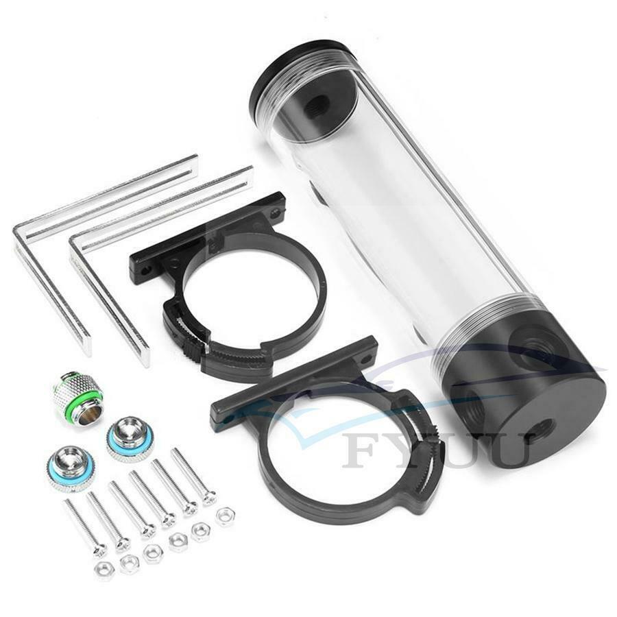 Acrylic Cylinder Reservoir Water Tank G1/4 50x240mm For PC Liquid Cooling System
