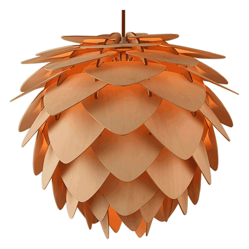 Wooden Pinecone Lampshade Bedroom Office Dining Room Chandelier Lamp Cover