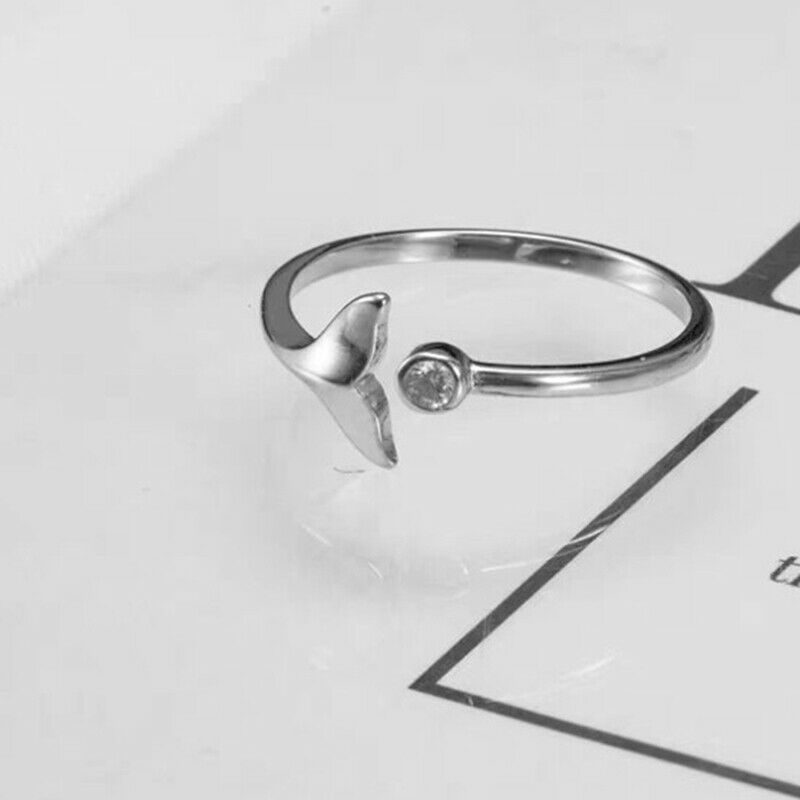 Adjustable Mermaid Tail Open Ring Simple Lovely Fashion Jewelry for Women Gi Rf