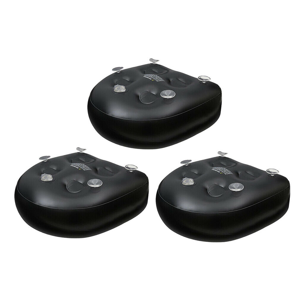 3Pcs Spa Booster Seat Cushion Inflatable for Hot Tub Soft Suction Up Black