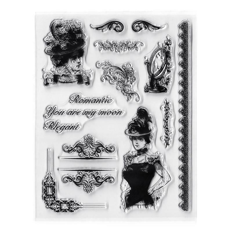 Lady Silicone Clear Seal Stamp DIY Scrapbooking Embossing Photo Album Decorative