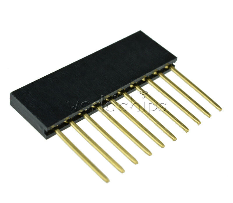 50pcs 2.54mm Pitch 11mm  Long Pin 10 Pin Single Row Female Header Arduino