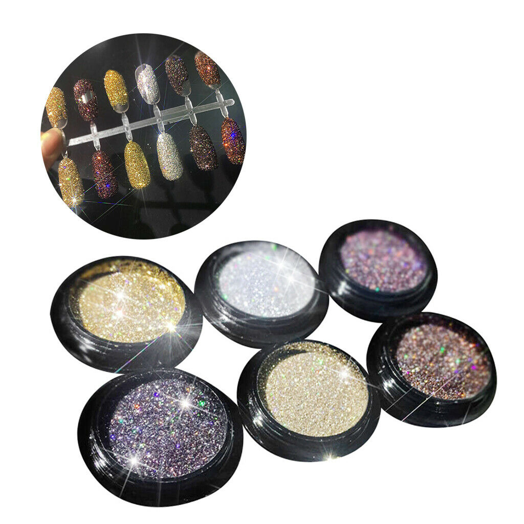 6x Nail Art Glitter Acrylic UV Gel Tips Dust Power Nail Art Accessory Gifts
