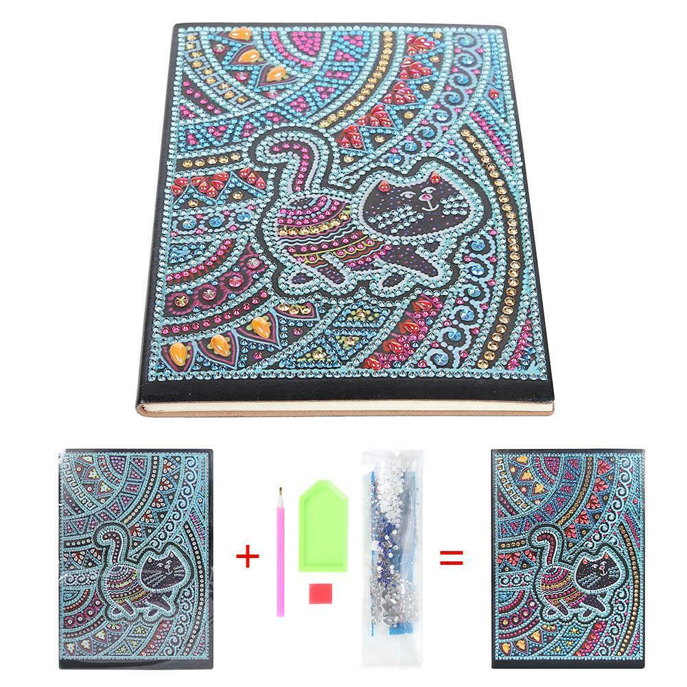 DIY Cat Special Shaped Diamond Painting 50 Pages A5 Notebook Sketchbook @