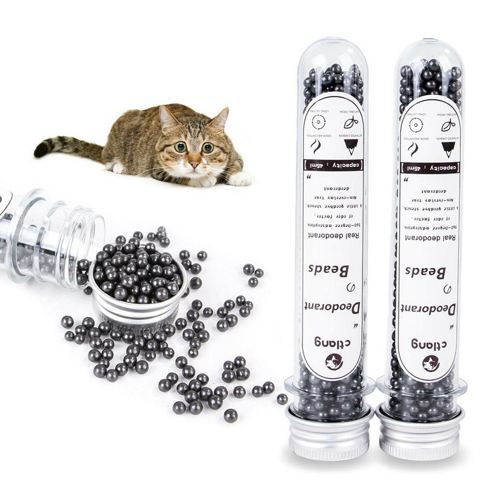 45ML Cats Litter Deodorizing Beads Deodorant Absorbs Air Fresh Cat Stink, Cat