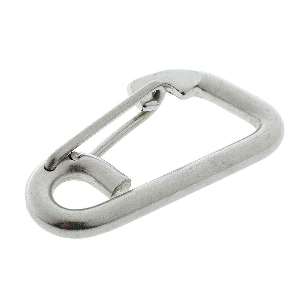 2x 8cm Marine Grade Stainless Steel Snap Hook Buckle Carabiner Climbing