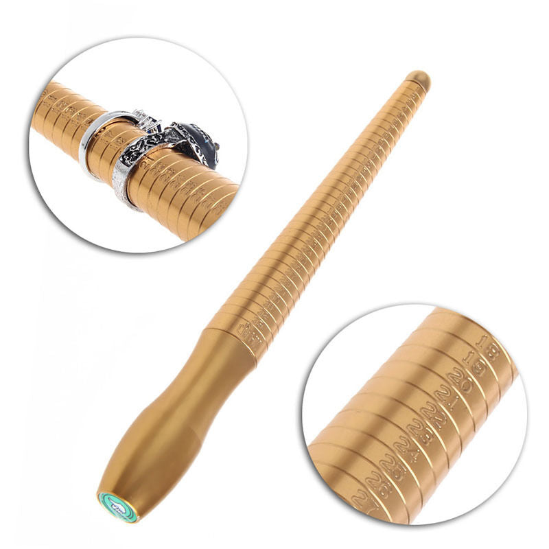 Metal Copper Smooth Ring Gauge Mandrel Sizer Measure Jewelry Stick Finger Tools