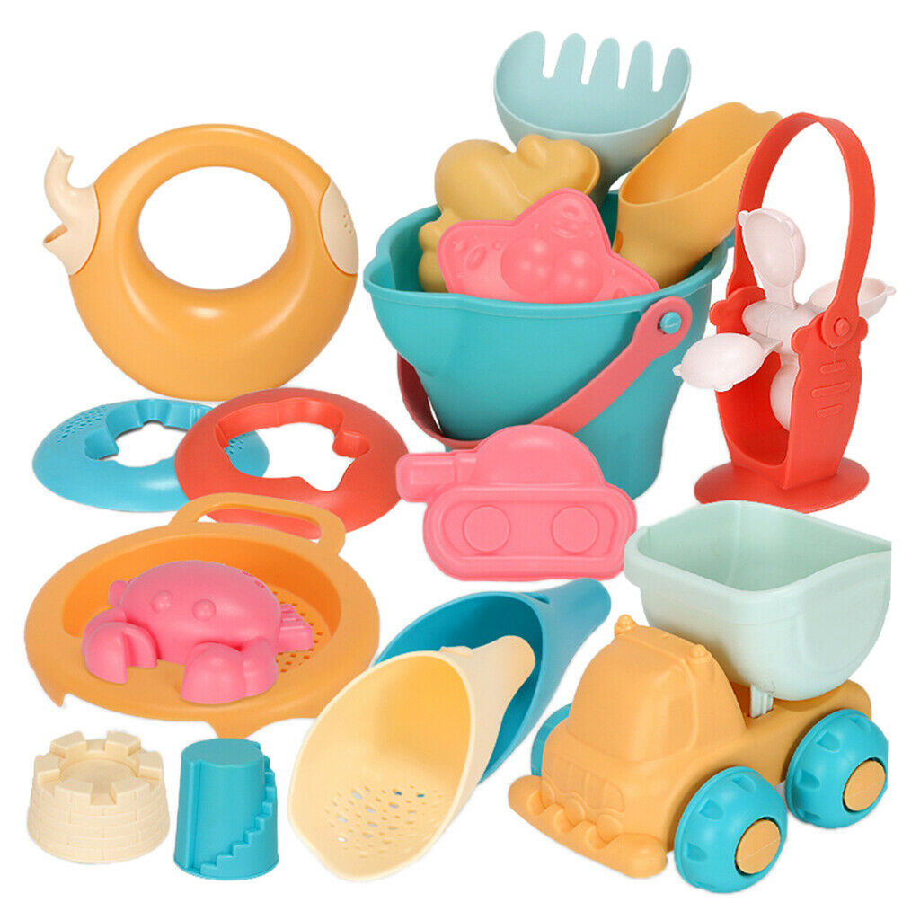 Beach Toys Kit Summer Toys Bucket Outdoor Yard Play Kids Gifts Age 3+ 17pcs
