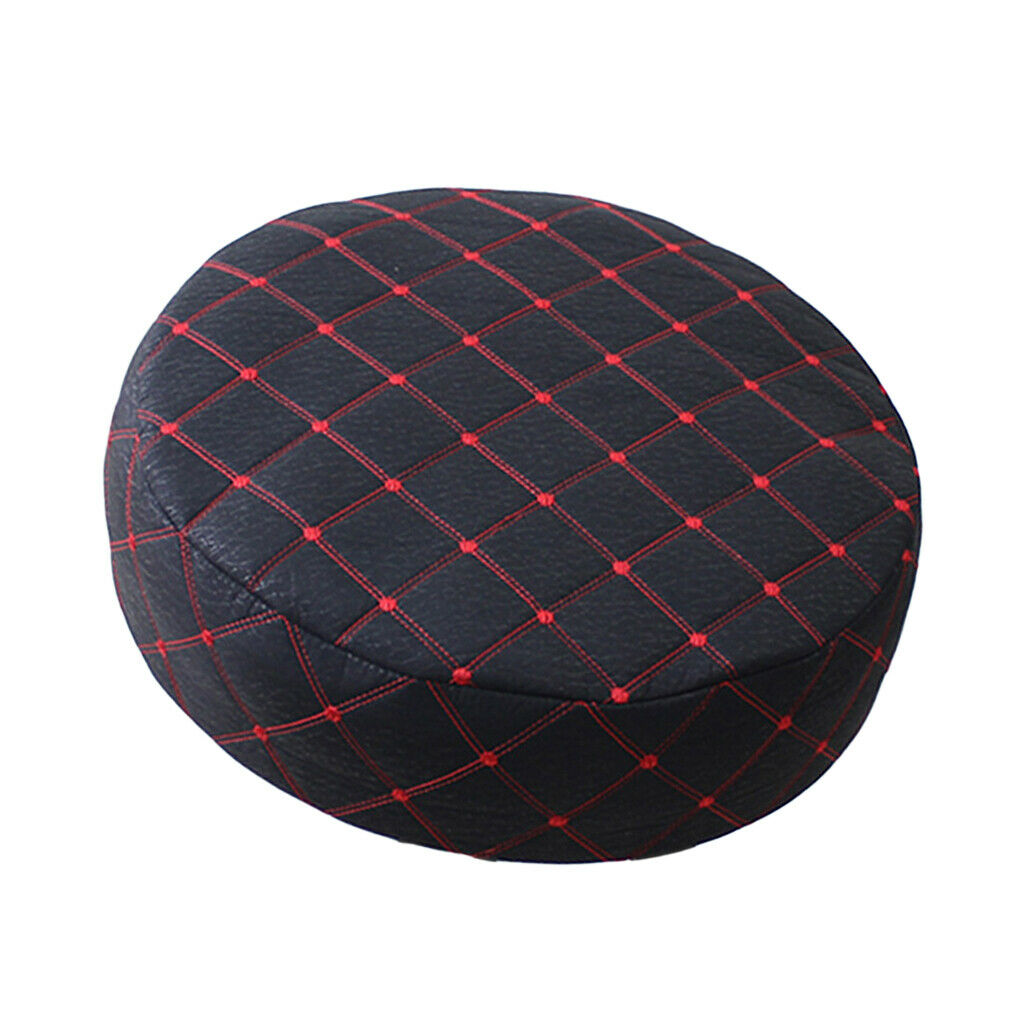 15-16'' PU Round Bar Stool Cover Chair Cushion Seat Pad Sleeve Cover Black