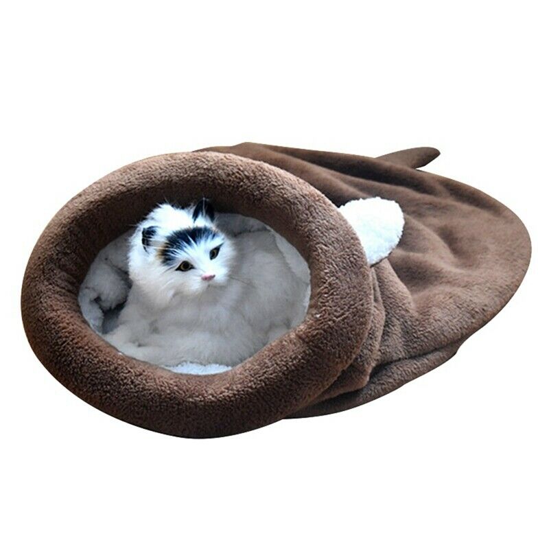 Winter Warm Velvet Pet Sleeping Bag Cat Comfortable Hideout Washable House New