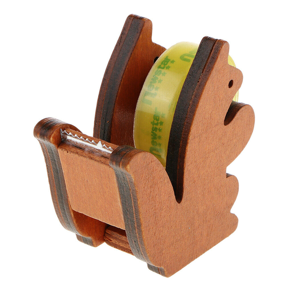 Wooden Squirrel Table Dispenser Tape Dispenser Cutter Adhesive Tape Dispenser
